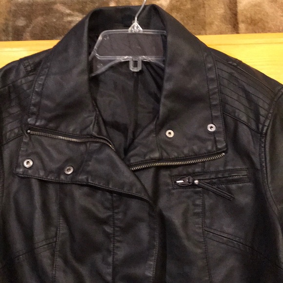 Apt. 9 Black Faux Leather Moro Jacket - Picture 6 of 8